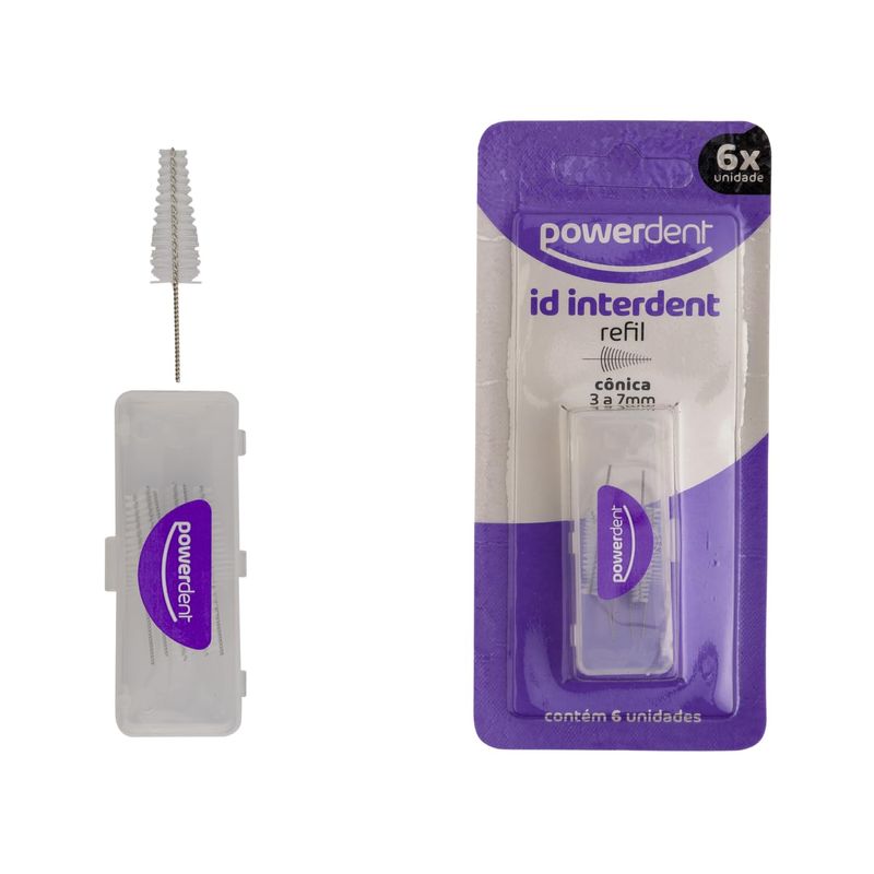 REFIL INTERDENTAL PARA ESCOVA DE DENTE POWERDENT CONICO 6UN