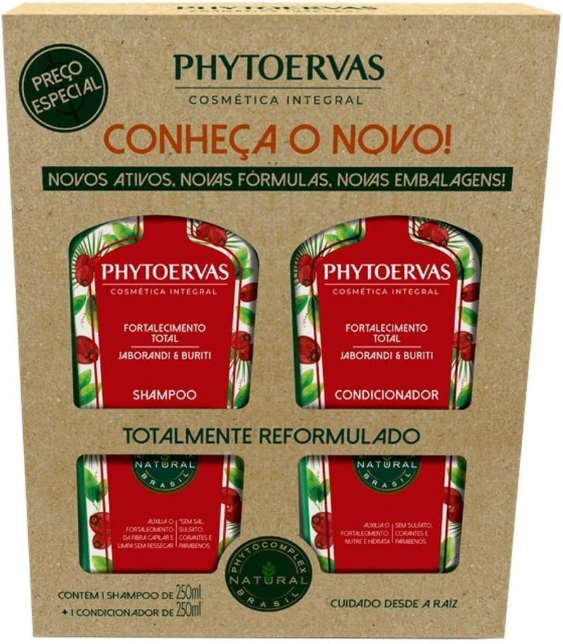 KIT SHAMPOO+CONDICIONADOR PHYTOERVAS FORTALECIMENTO TOTAL 25