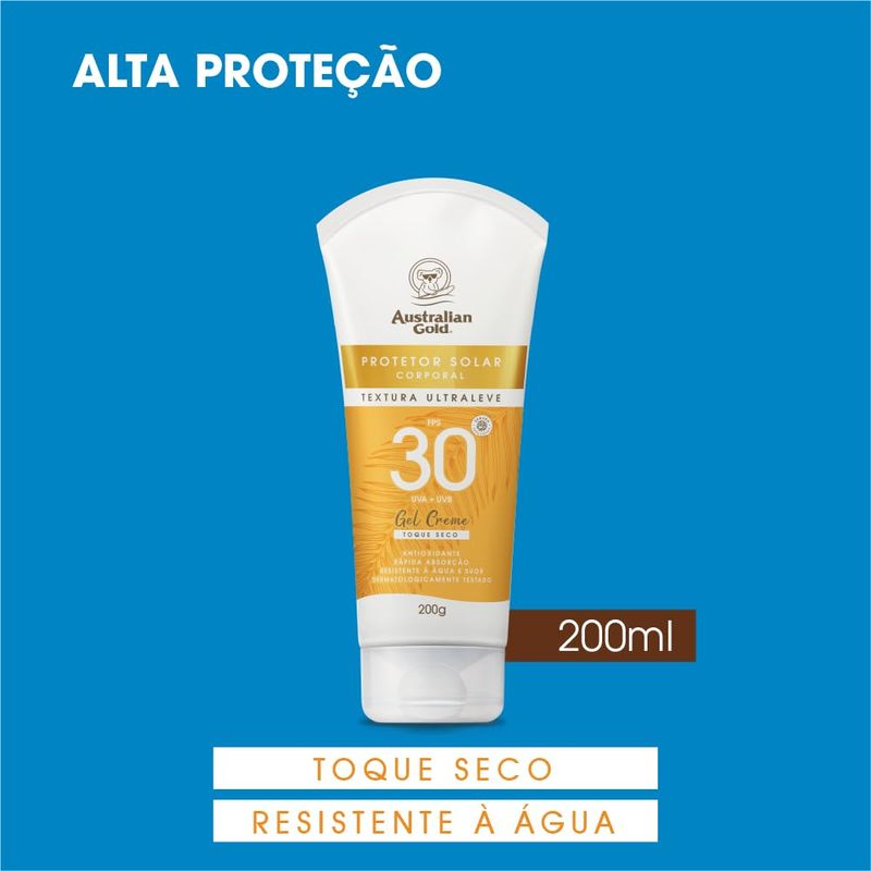 AUSTRALIAN GOLD PROTETOR SOLAR FPS 30 CORPO GEL CREME 200G