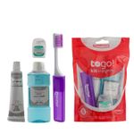 KIT PARA VIAGEM POWERDENT ESCOVA DENTAL ENXAGUATORIO BUCAL 6