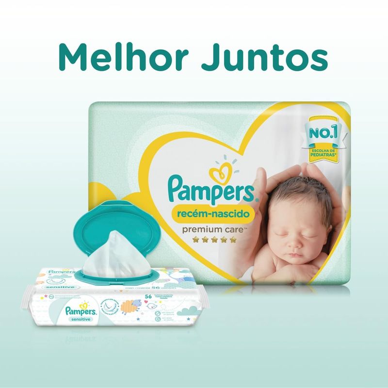 FRALDA PAMPERS PREMIUM CARE RECEM NASCIDO RN+ ATE 6KG 20UN